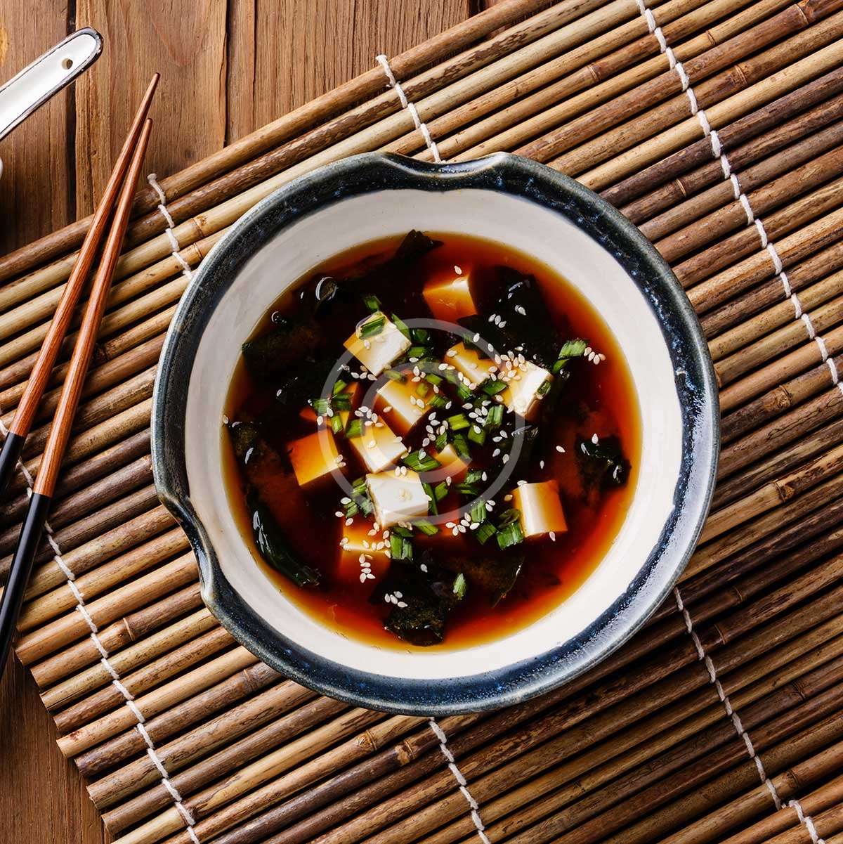 Miso with Tofu, Seaweed and Sesame